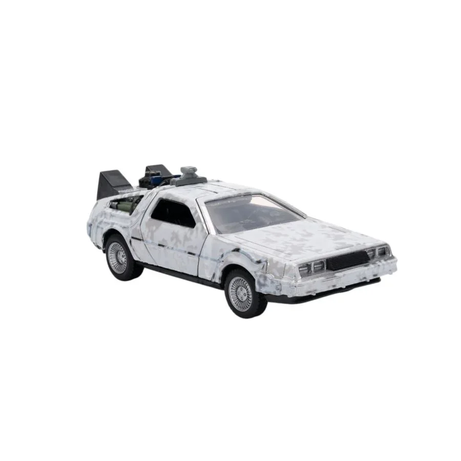 Back to the Future - Delorean (Frosted) 1:32 Scale Vehicle with Truck Box (SDCC Exclusive) - Image 4