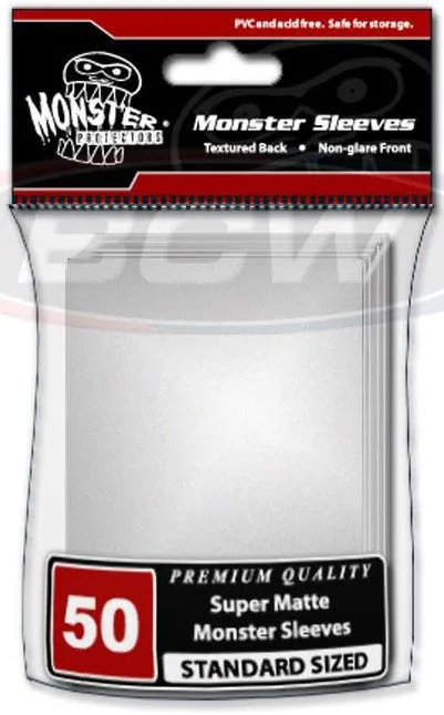 BCW Monster Deck Protectors Standard Matte White (50 Sleeves) - Image 2