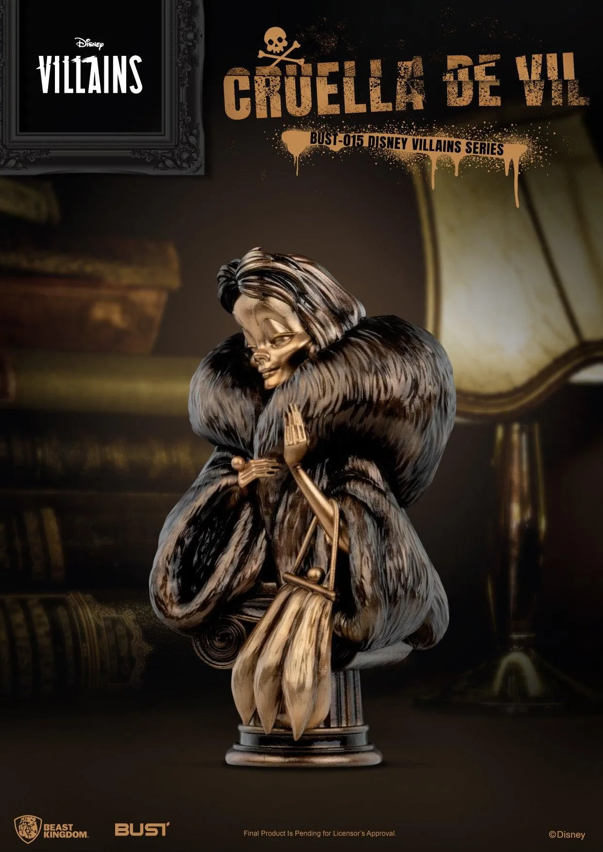 Beast Kingdom Bust Disney Villains Series Cruella De Vil - Image 2