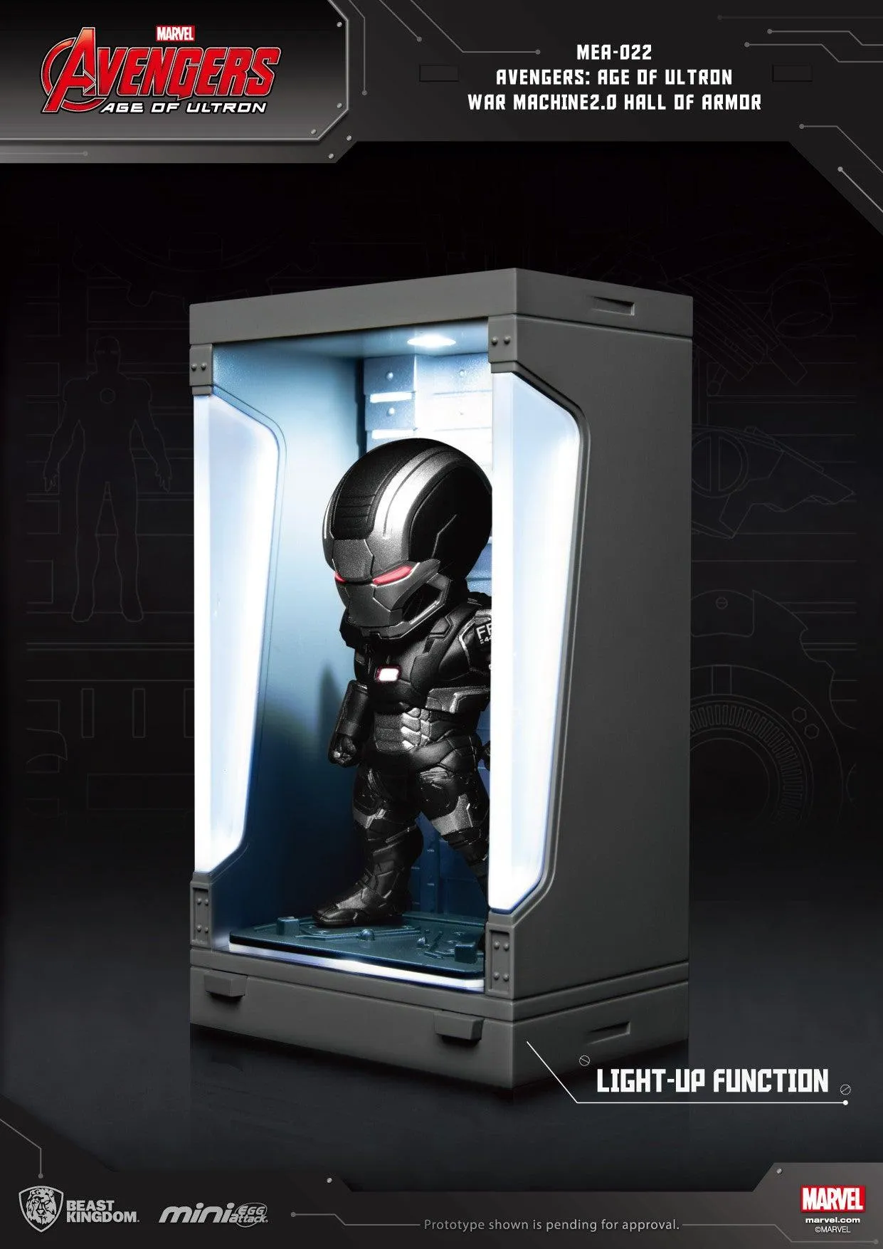 Beast Kingdom Mini Egg Attack Avengers Age of Ultron War Machine 2.0 with Hall of Armor - Image 2