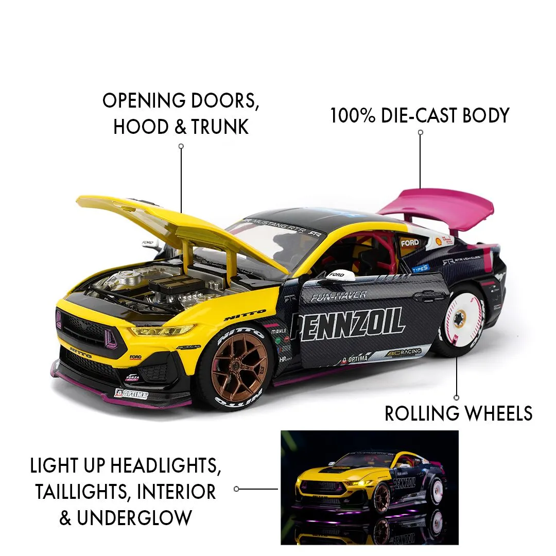 Big Time Muscle - Ben Hobson 2024 Ford Mustang RTR Racing 1:24 Scale Diecast Vehicle - Image 11