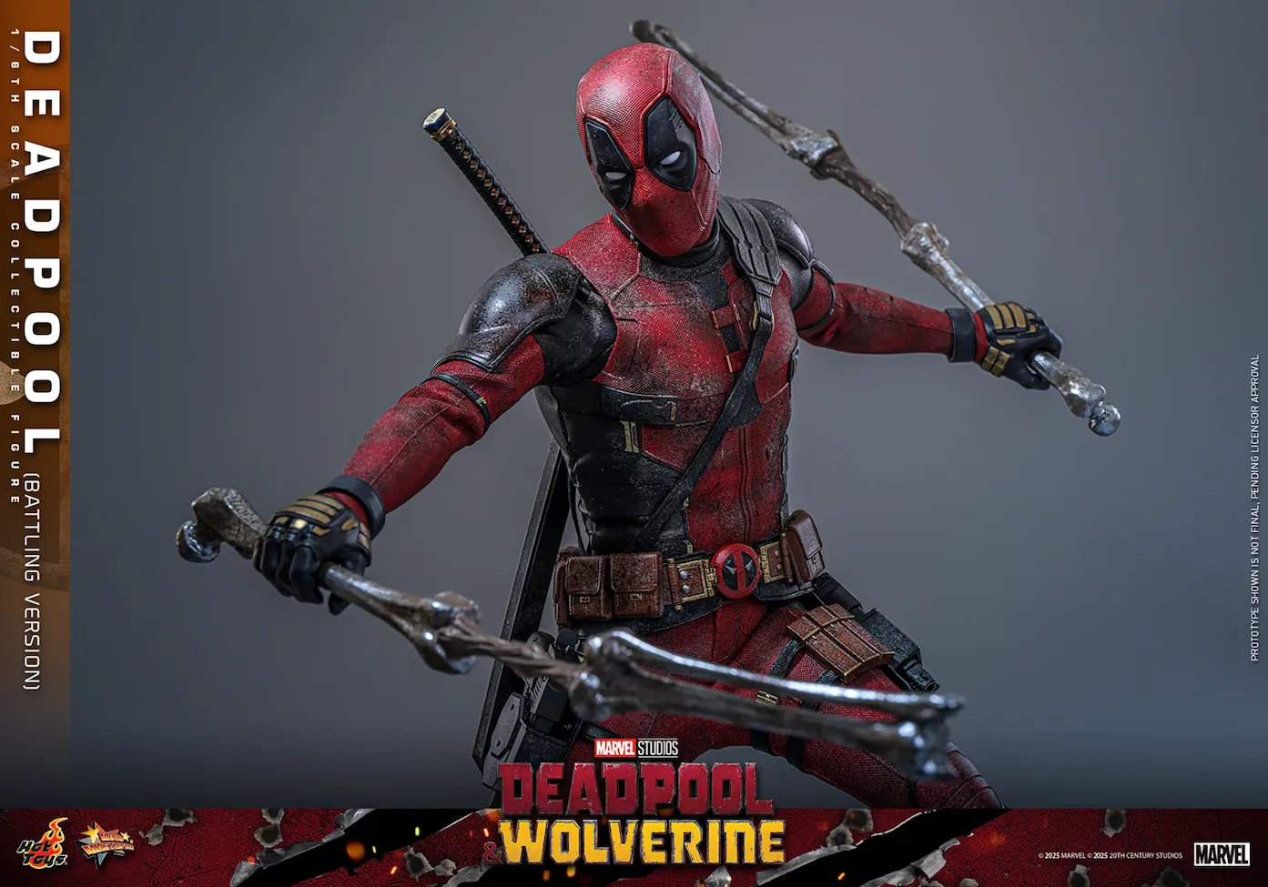 Deadpool & Wolverine - Deadpool (Battling Version) 1:6 Scale Collectible Action Figure - Image 18