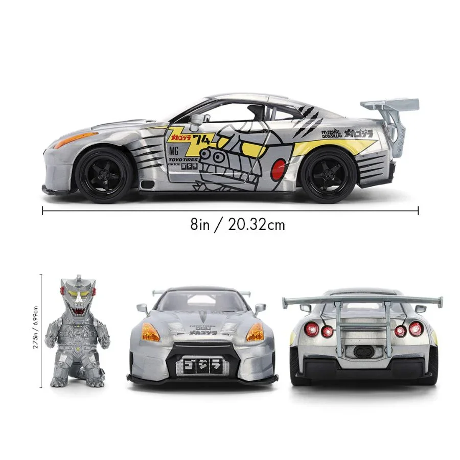 Godzilla - 2009 Nissan GT-R R35 Ben Sopra 1:24 Scale Diecast Vehicle (with Figure) - Image 8