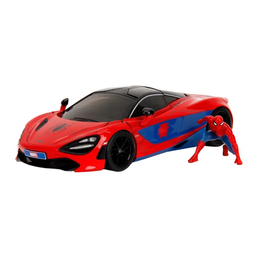 Hollywood Rides - Spider-Man with McLaren 720S 1:24 Scale Diecast Vehicle Set - Image 2