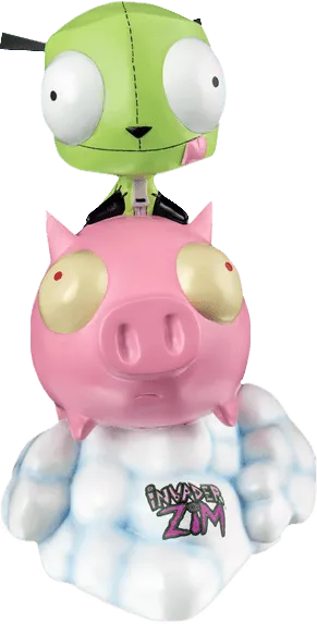 Invader Zim - GIR on Pig Statue