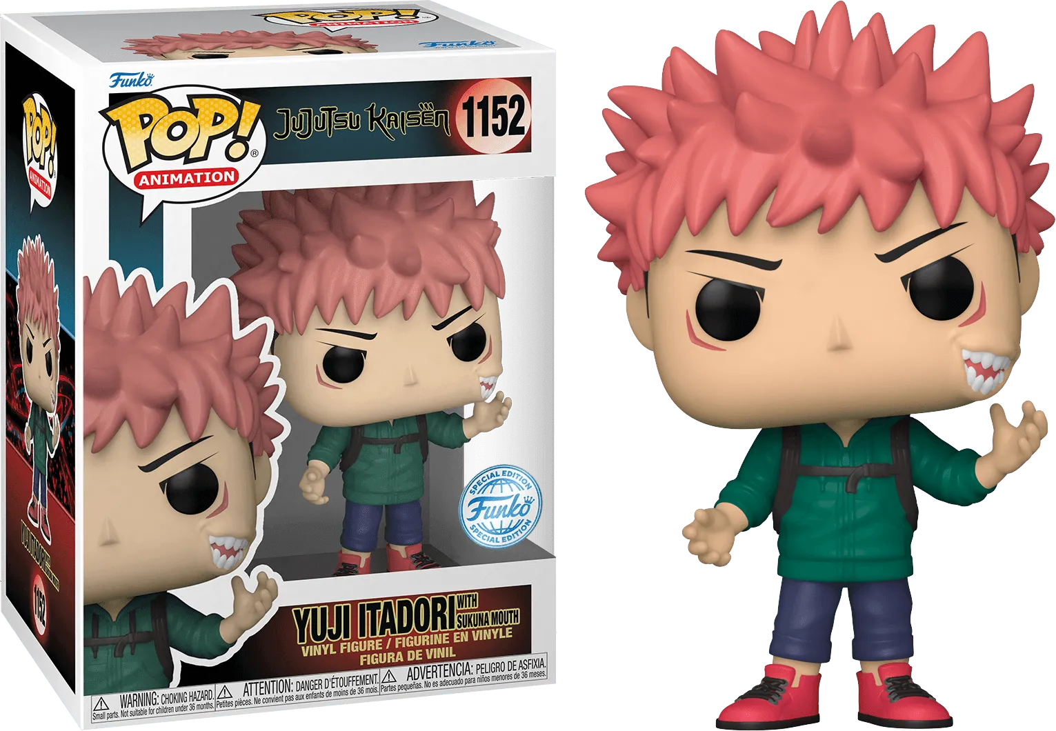 Jujutsu Kaisen - Itadori (Sukana Mouth) US Exclusive Pop! Vinyl [RS]