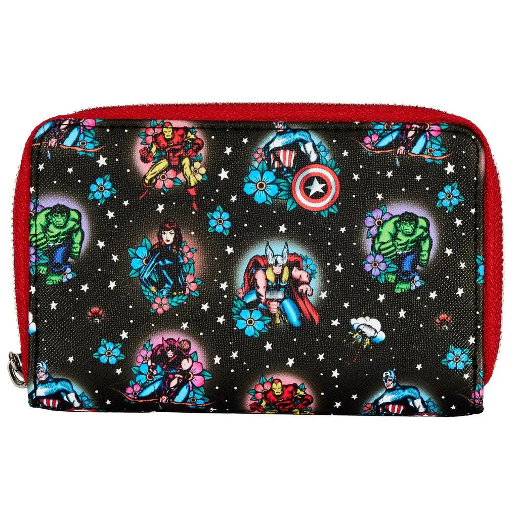 Marvel Comics - Avengers Floral Tattoo Zip Purse - Image 5