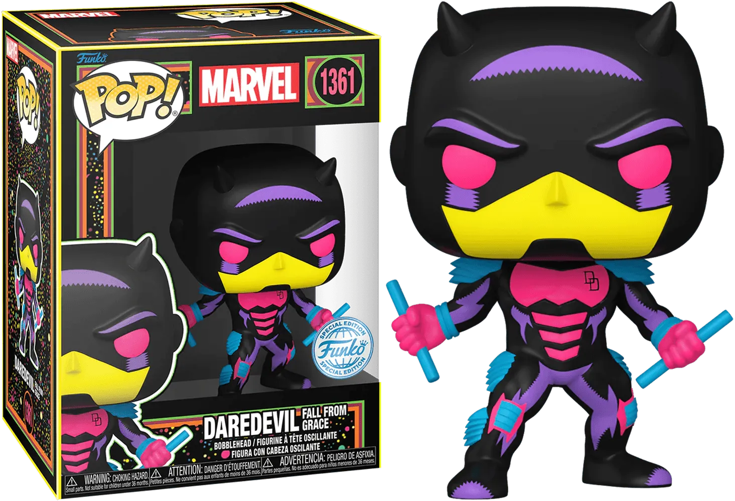 Marvel Comics - Daredevil (Fall from Grace) US Exclusive Blacklight Pop! Vinyl [RS]