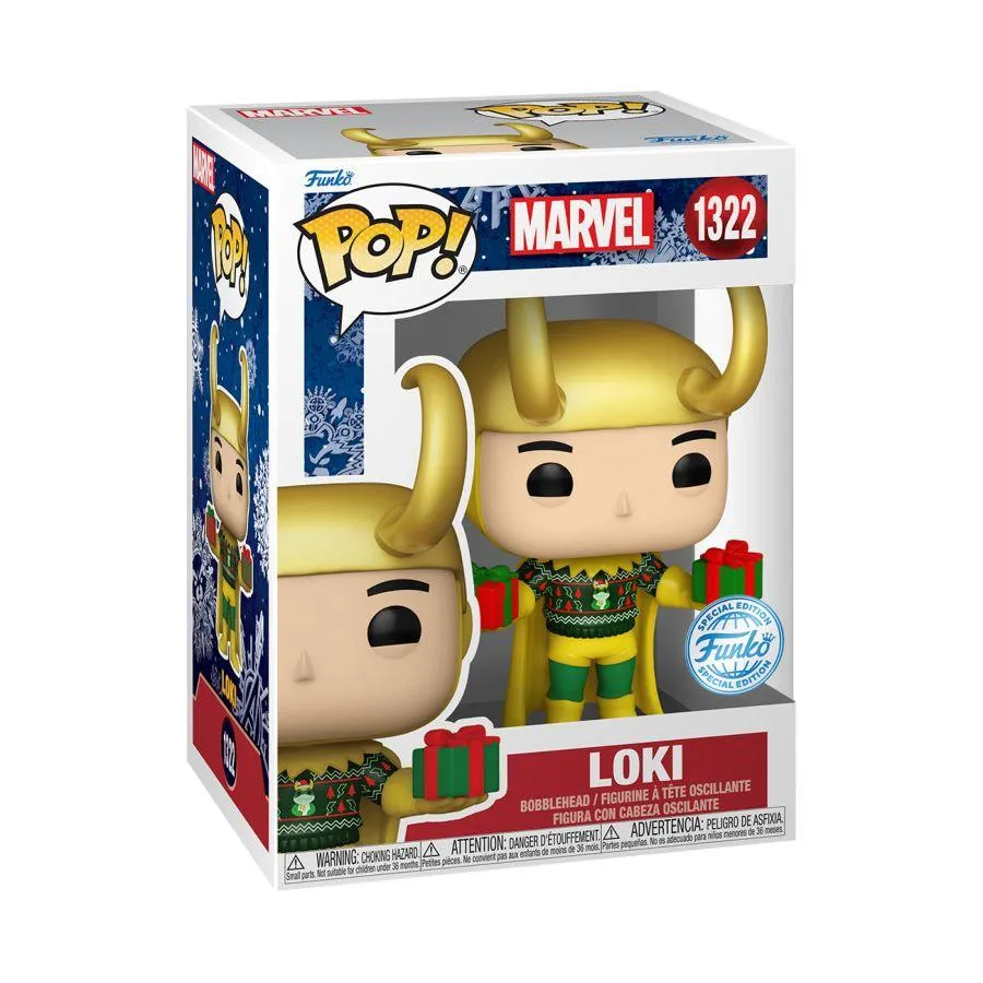 Marvel Comics - Loki with Sweater Holiday US Exclusive Metallic Pop! Vinyl [RS] - Image 3