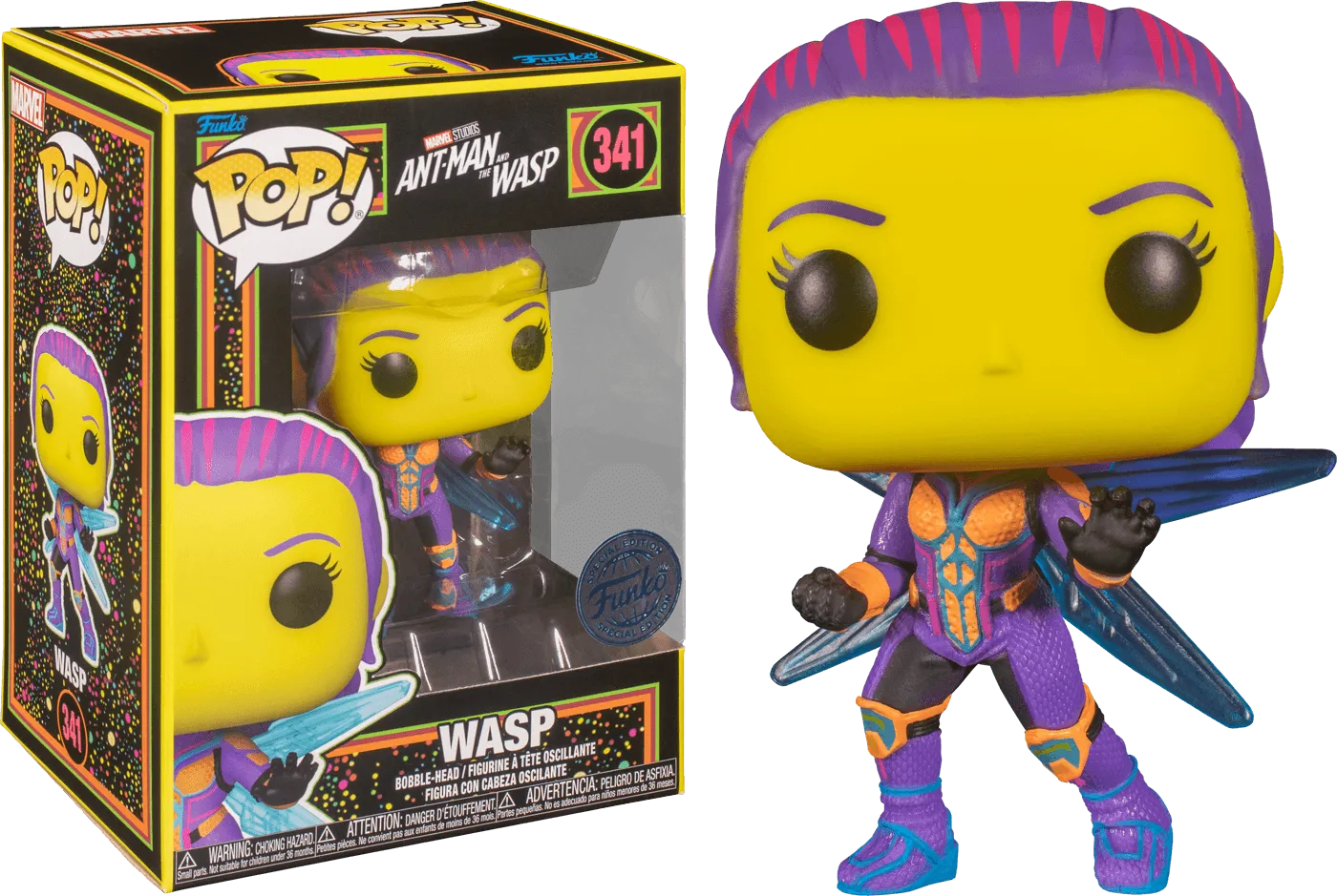 Marvel Comics - Wasp Black Light US Exclusive Pop! Vinyl [RS]