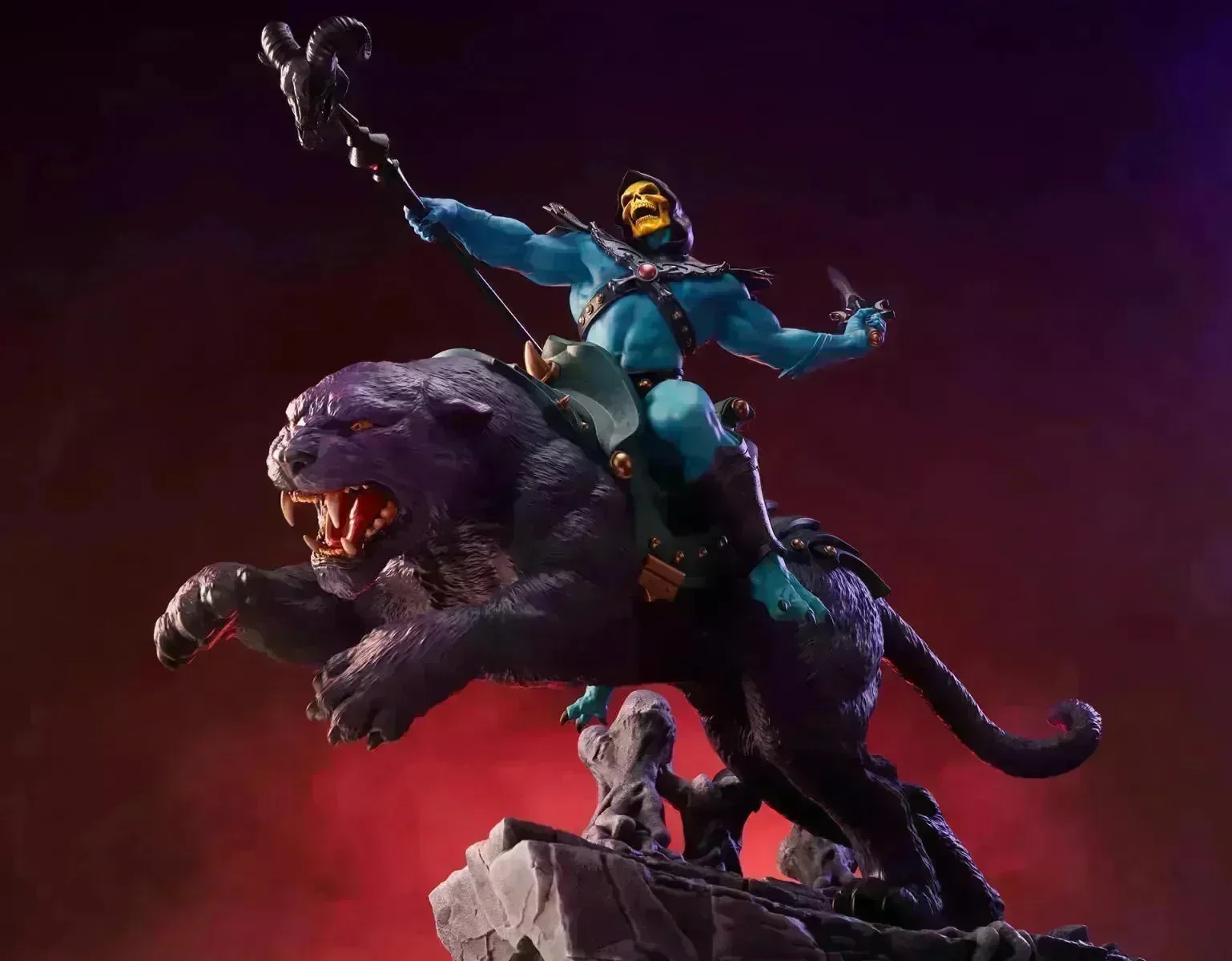 Masters of the Universe - Skeletor & Panthor Deluxe 1:6 Scale Maquette - Image 4