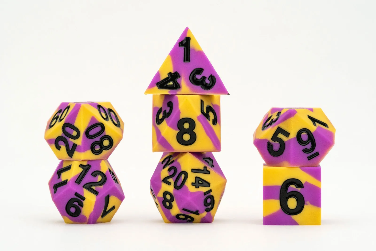 MDG 16mm Pride Sharp Edge Silicone Rubber Poly Dice Set-  Intersex