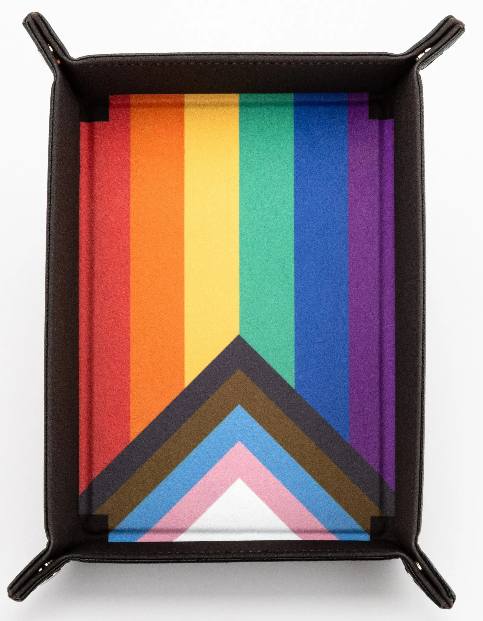 MDG Pride Fold Up Velvet Dice Tray - Rainbow Flag