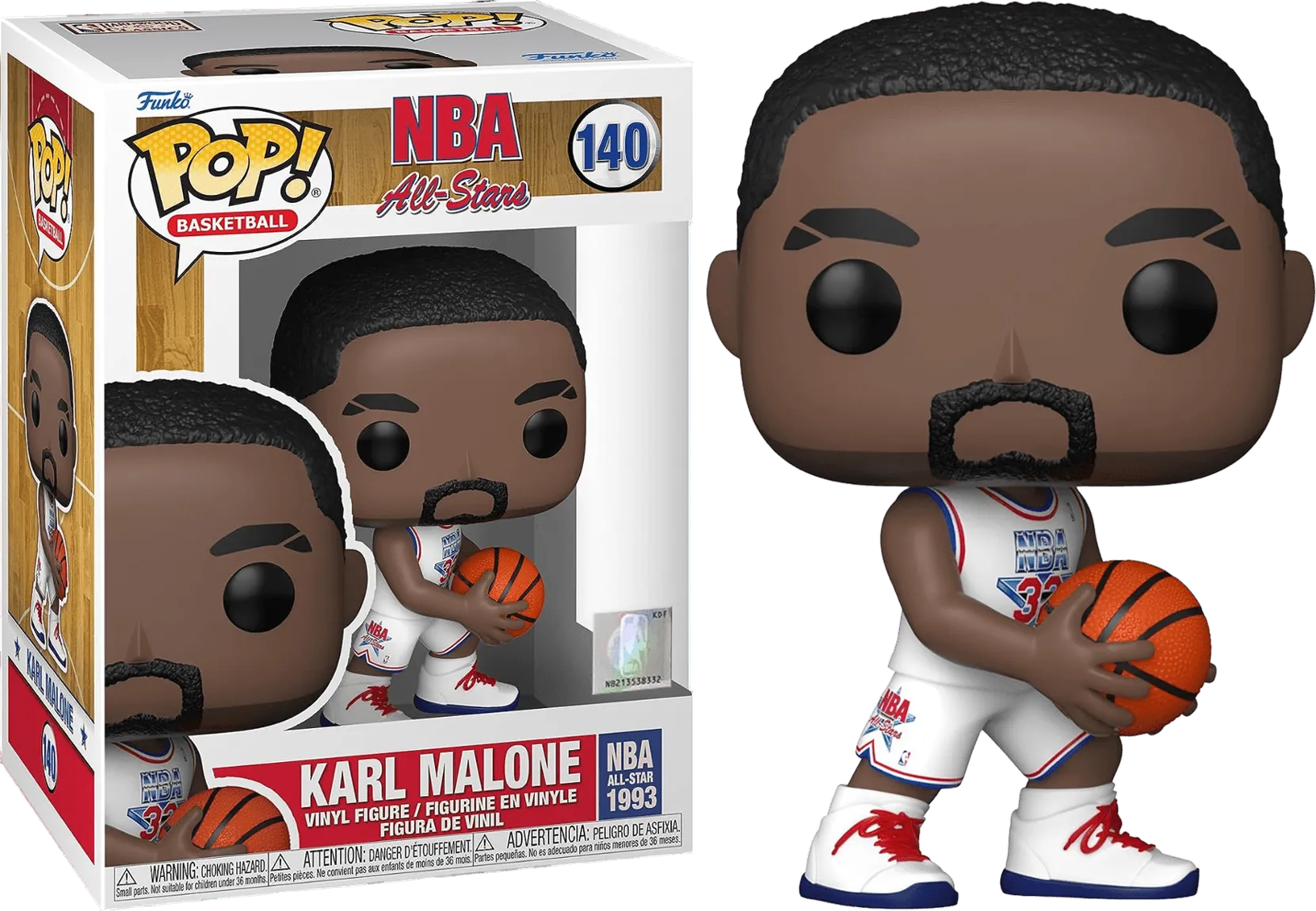 NBA: Legends - Karl Malone White All Star Uniform 92 Pop! Vinyl