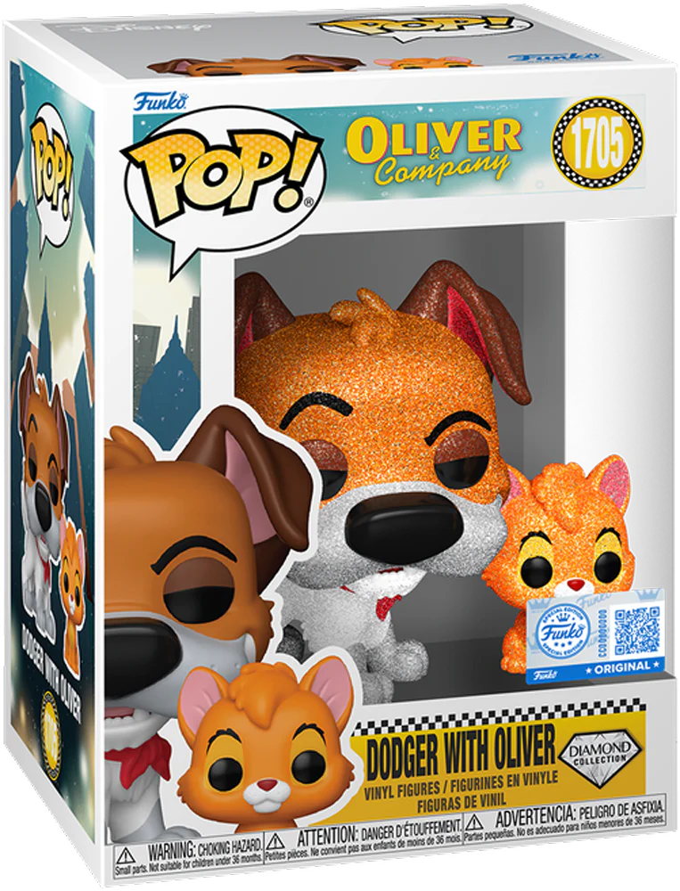 Oliver and Company (1988) - Dodger with Oliver US Exclusive Diamond Glitter Pop! Vinyl [RS] - Image 3