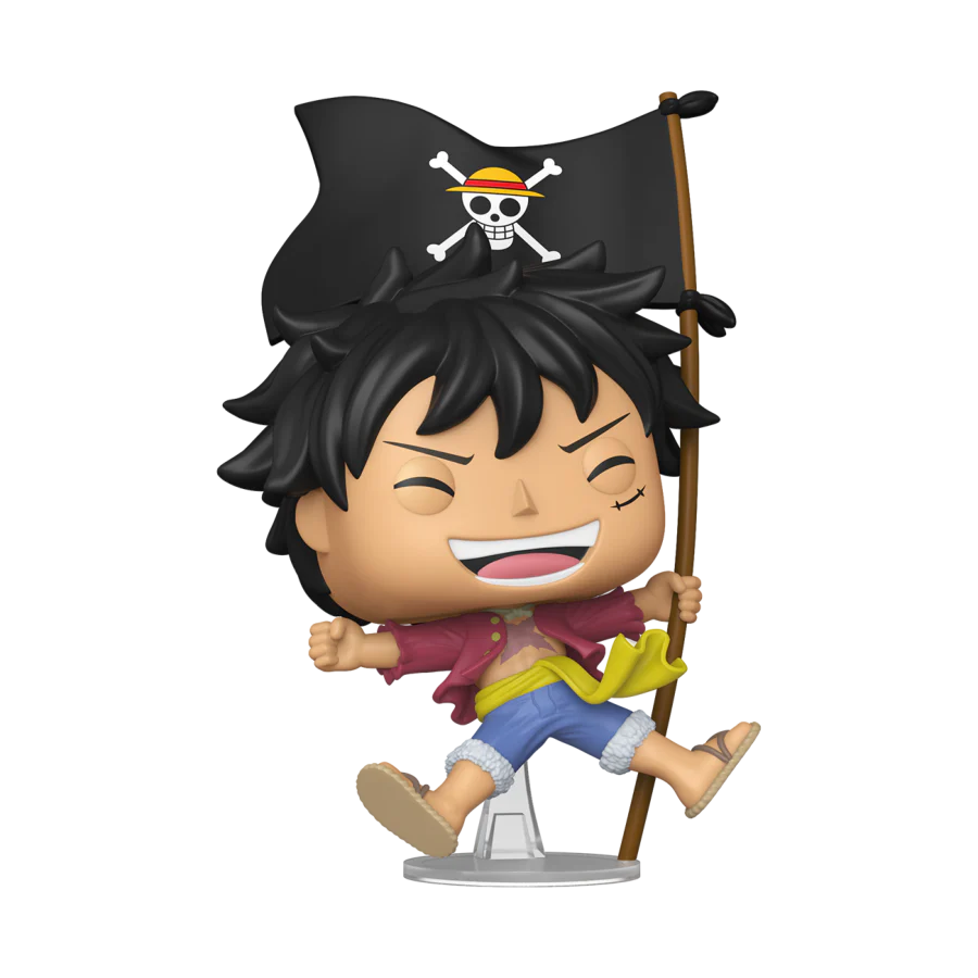 One Piece - Luffy D. Luffy (with Flag) US Exclusive Pop! Vinyl [RS] - Image 2
