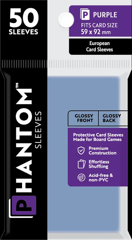 Phantom Sleeves: Purple Size (59mm x 92mm) - Gloss/Gloss (50) - Image 2