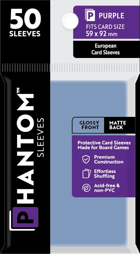 Phantom Sleeves: Purple Size (59mm x 92mm) - Gloss/Matte (50) - Image 2