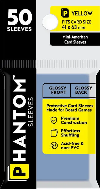 Phantom Sleeves: Yellow Size (41mm x 63mm) - Gloss/Gloss (50) - Image 2