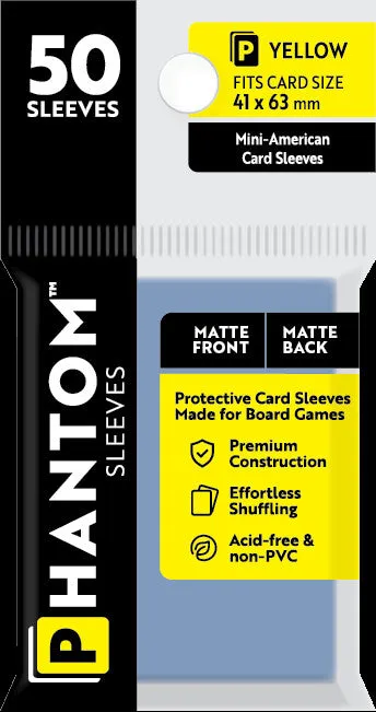 Phantom Sleeves: Yellow Size (41mm x 63mm) - Matte/Matte (50) - Image 2