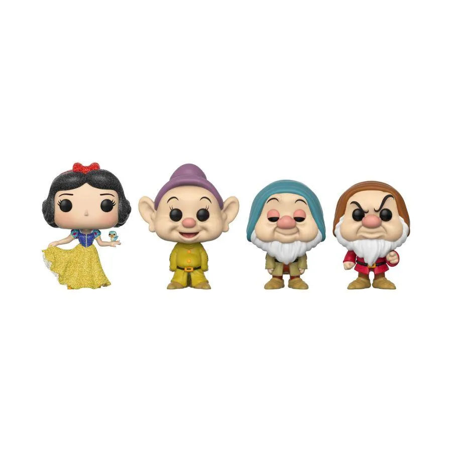Snow White (1937) - Snow White, Dopey, Sleepy, Grumpy Exclusive Diamond Glitter Pop! 4-Pack [RS] - Image 2