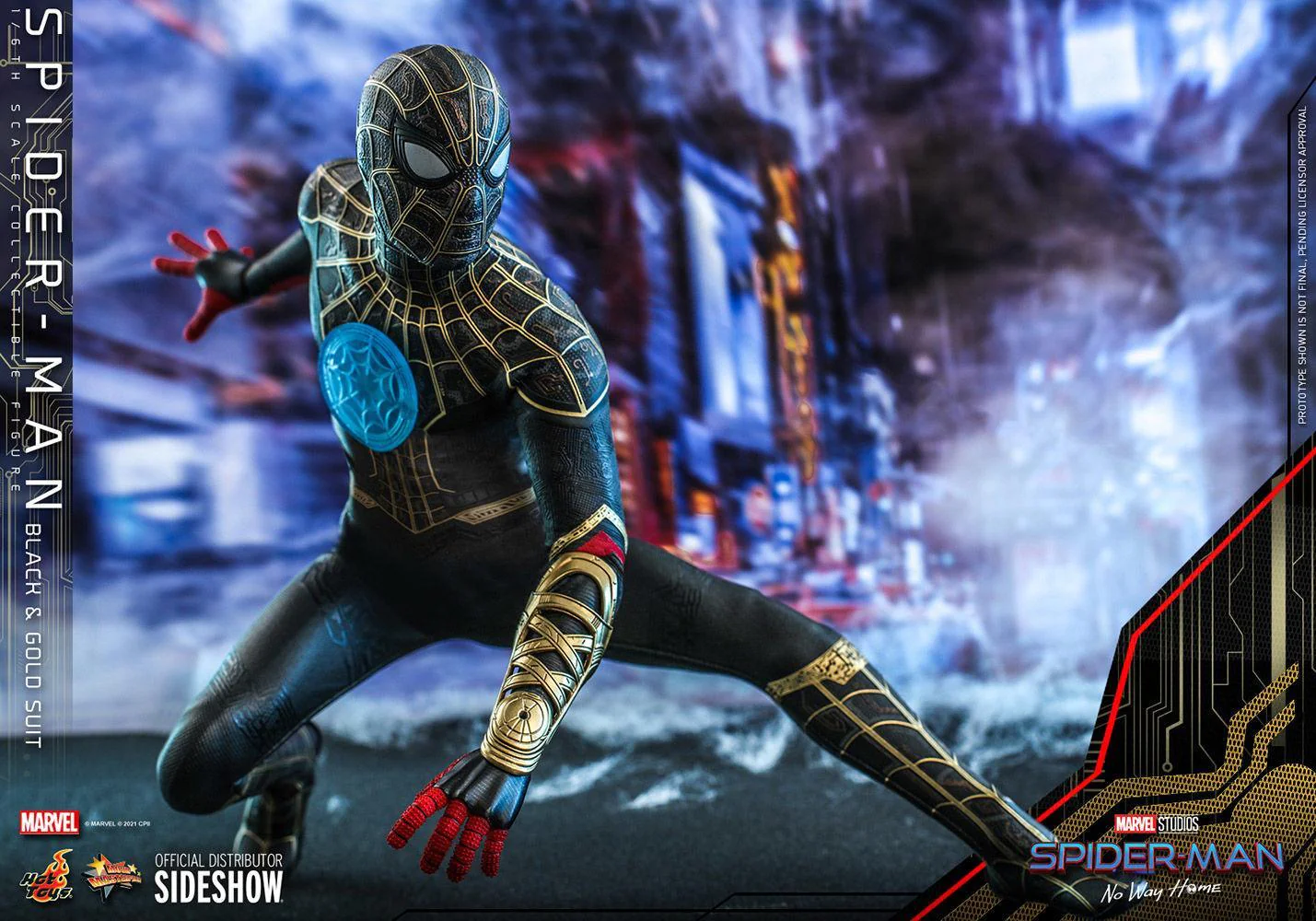 Spider-Man: No Way Home - Spider-Man Black & Gold Suit 1:6 Scale 12" Action Figure - Image 15
