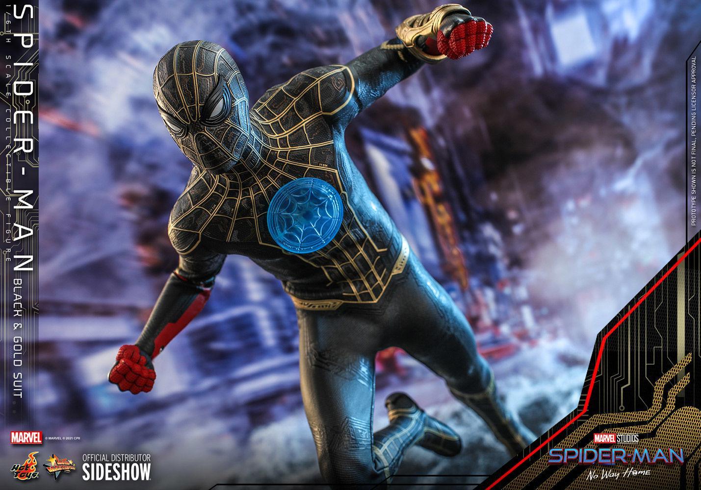 Spider-Man: No Way Home - Spider-Man Black & Gold Suit 1:6 Scale 12" Action Figure - Image 18