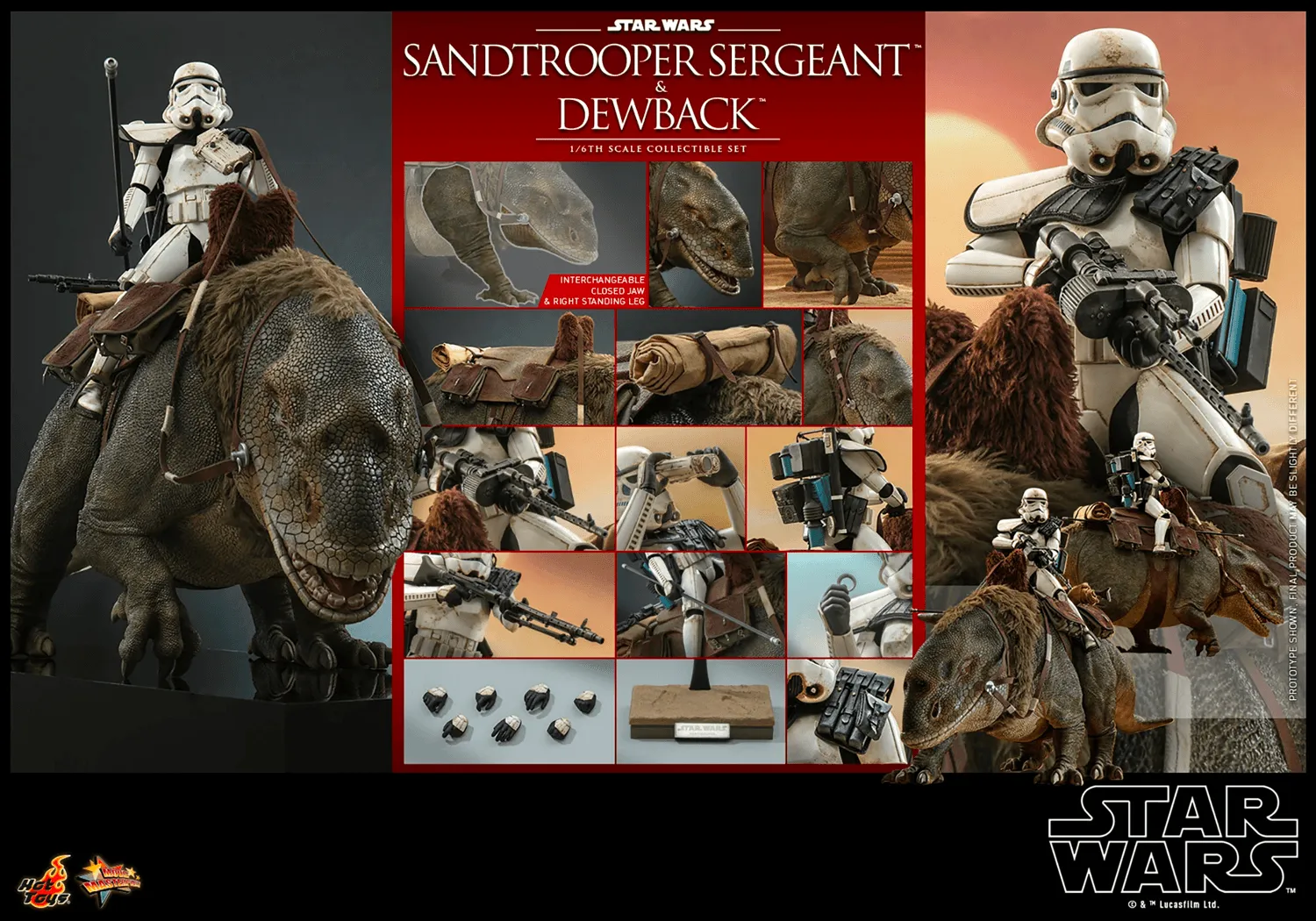Star Wars - Sandtrooper Sergeant & Dewback 1:6 Scale Collectable Set - Image 7