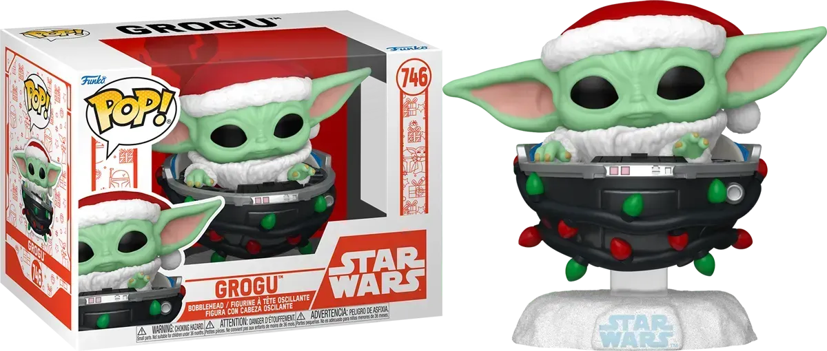 Star Wars: The Mandalorian - Grogu with Santa Hat in Pram (Holiday) Pop! Vinyl