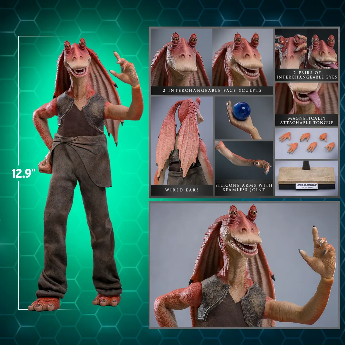 Star Wars: The Phantom Menace - Jar Jar Binks 1:6 Scale Collectable Action Figure - Image 3