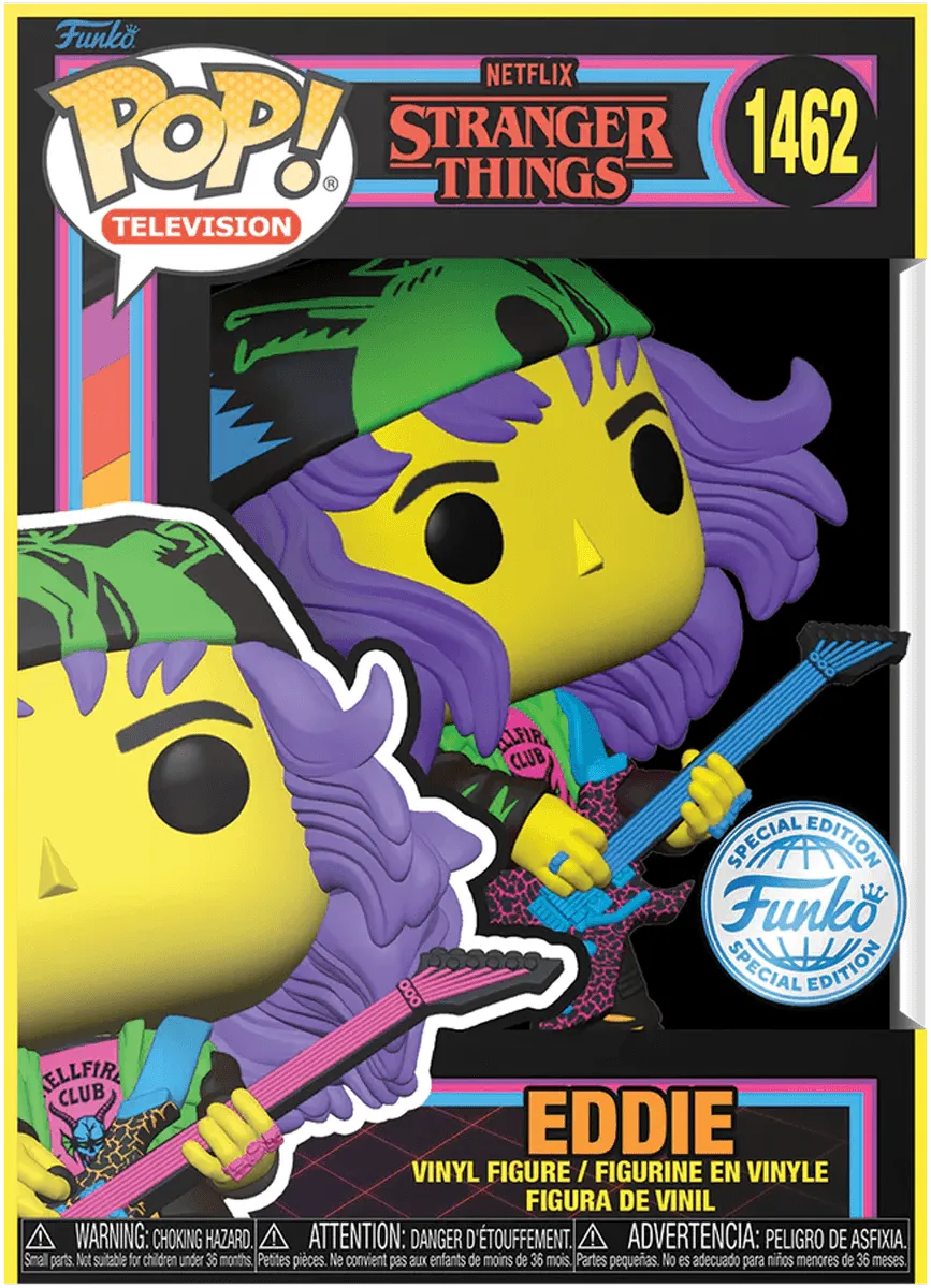 Stranger Things - Hunter Eddie with Guitar US Exclusive Blacklight Pop! Vinyl [RS] - Image 3