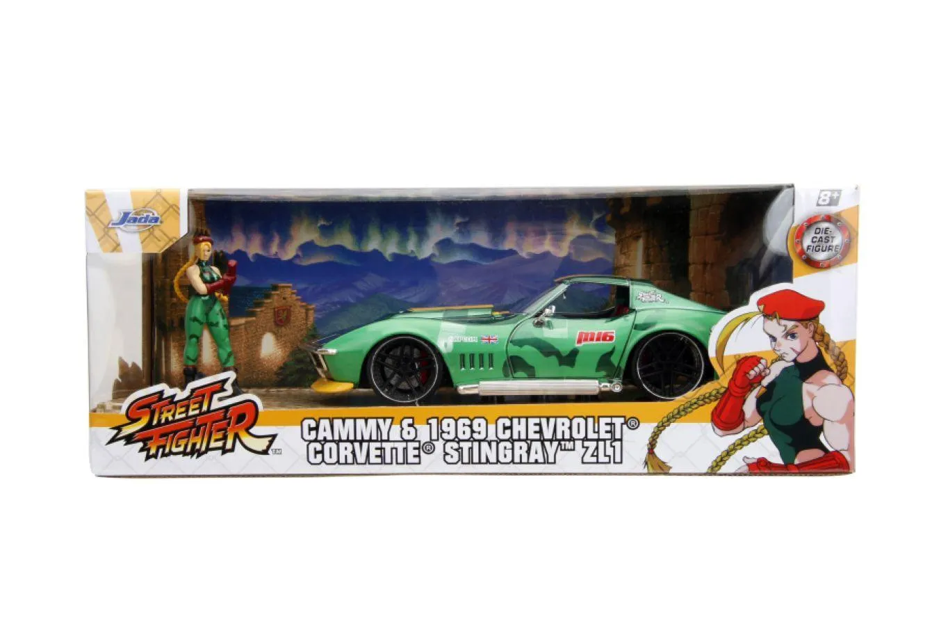 Street Fighter - Chevrolet Corvette Stingray ZL1 (1969) 1:22 Scale with Cammy Figure - Image 10