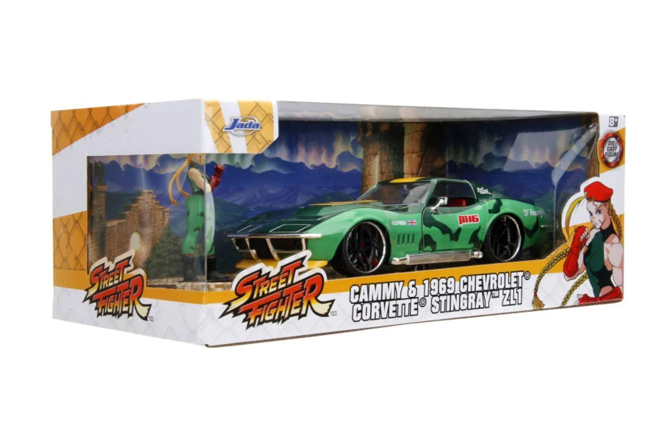 Street Fighter - Chevrolet Corvette Stingray ZL1 (1969) 1:22 Scale with Cammy Figure - Image 11