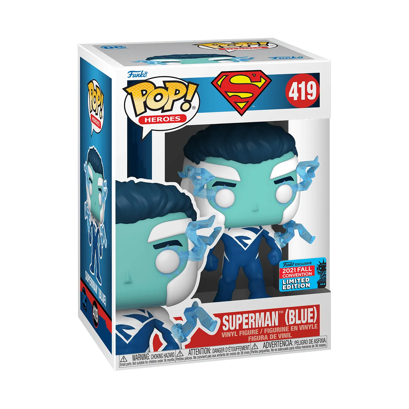 Superman (comics) - Superman (Blue) Festival of Fun 2021 US Exclusive Pop! Vinyl [RS] - Image 3