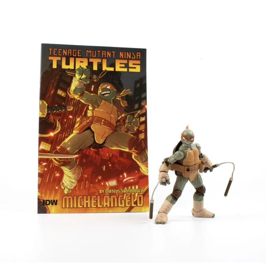 Teenage Mutant Ninja Turtles (comics) - Michelangelo BST AXN Action Figure & Comic Book - Image 2