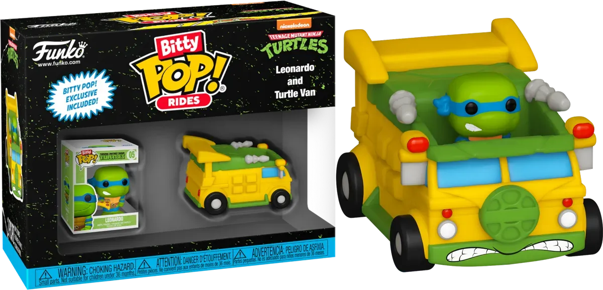 Teenage Mutant Ninja Turtles - Leonardo with Teenage Mutant Ninja Turtles Van Bitty Pop! Ride