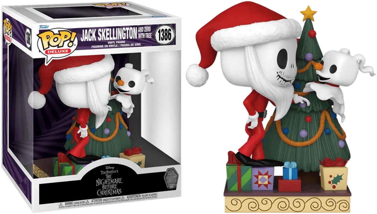 The Nightmare Before Christmas 30th Anniversary - Jack & Zero with Christmas Tree Pop! Deluxe