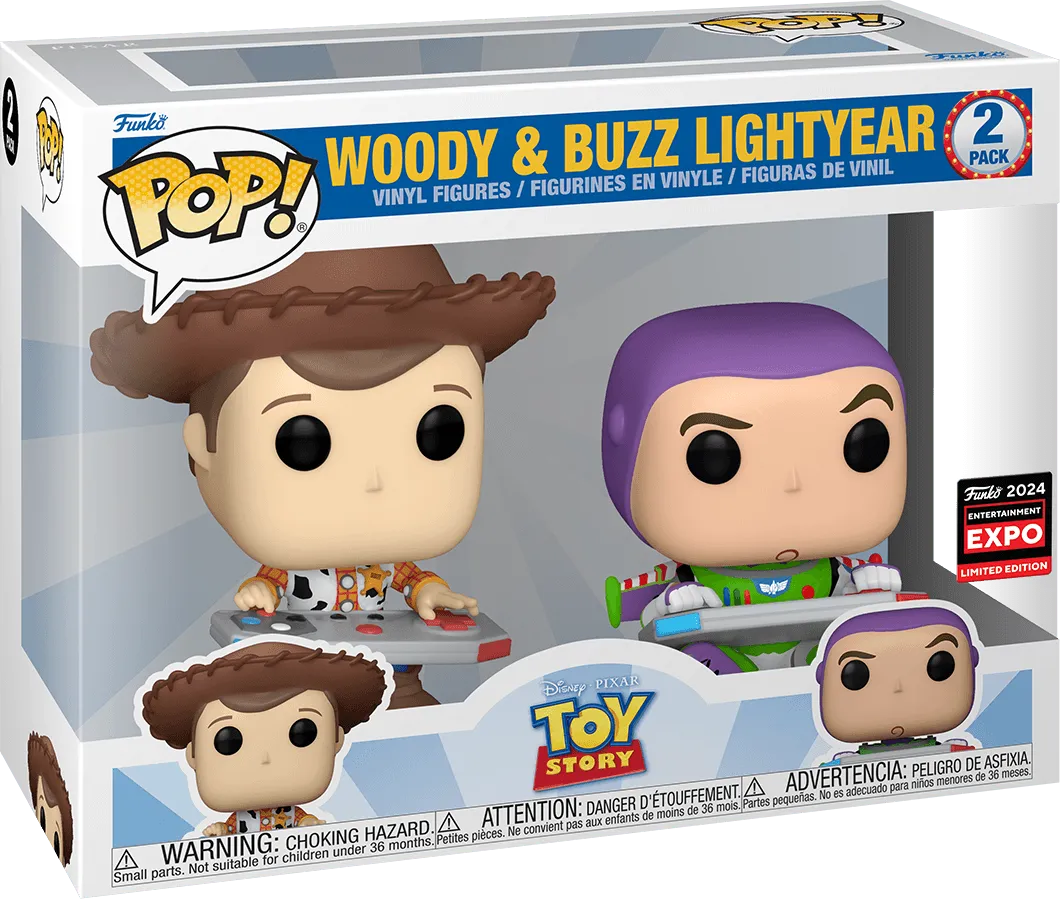 Toy Story - Woody & Buzz Gaming C2E2 2024 US Exclusive Pop! Vinyl 2 Pack [RS] - Image 3