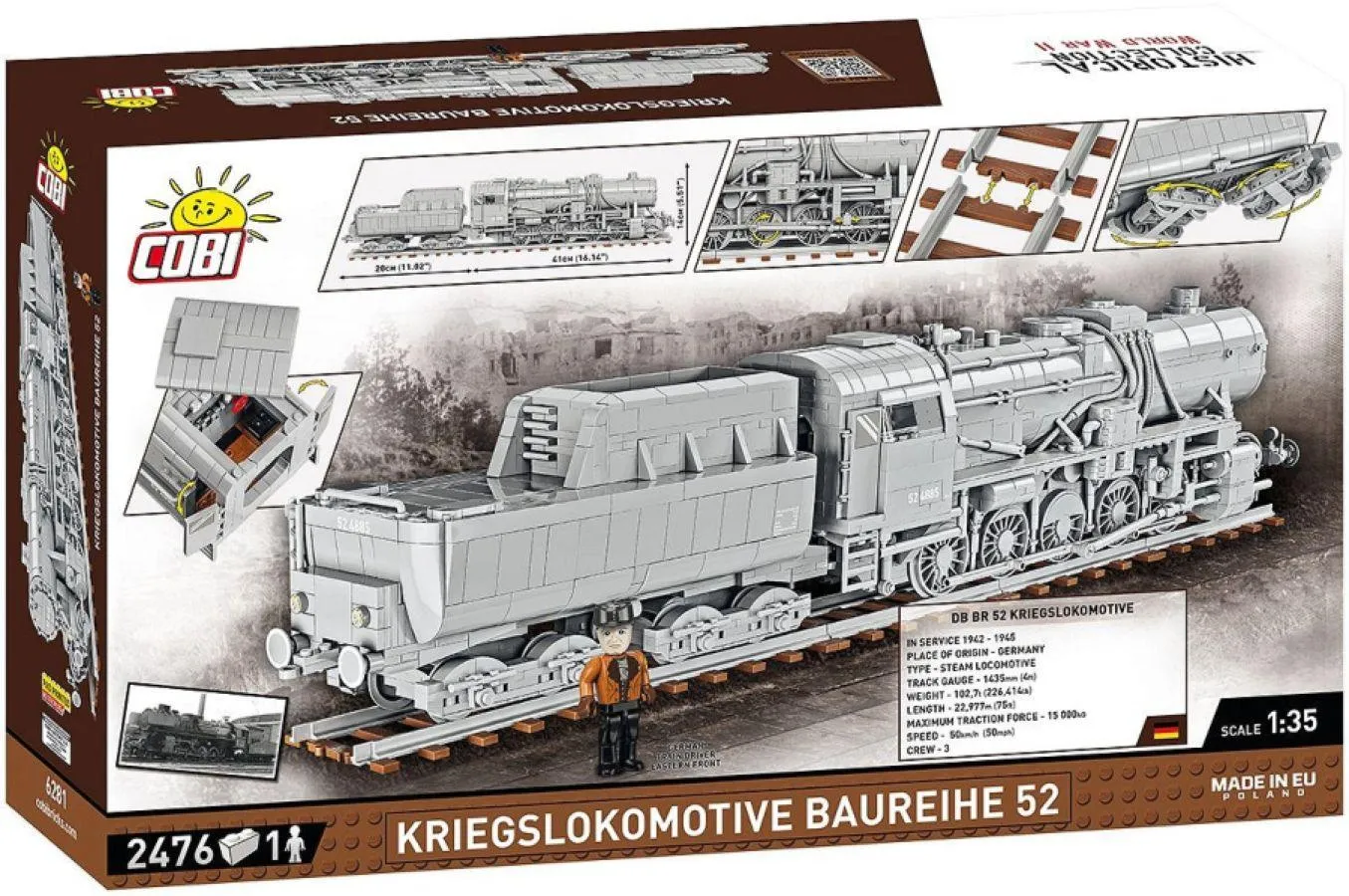 Trains - Kriegslokomotive Baureihe 52 Locomotive 1:35 Scale [2476 Pcs] - Image 3
