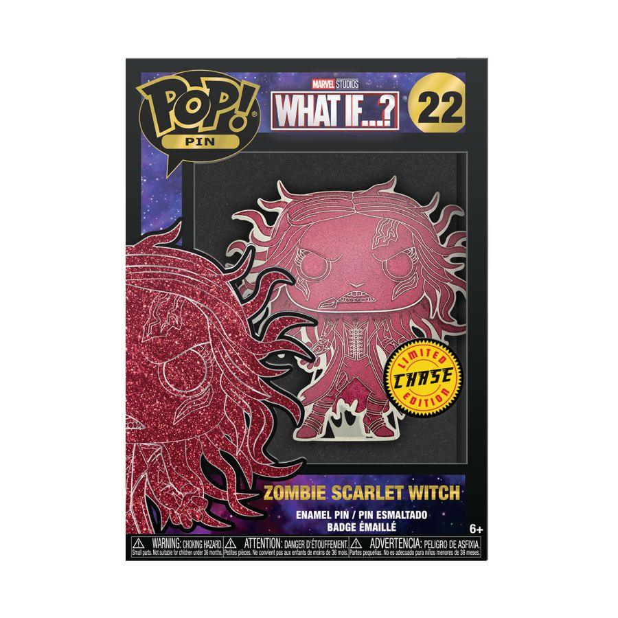 What If - Zombie Scarlet Witch (with chase) 4" Pop! Enamel Pin - Image 4
