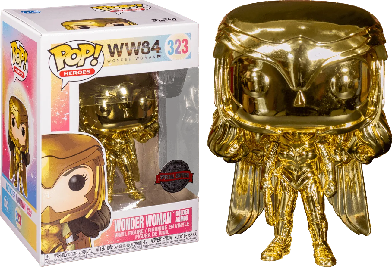 Wonder Woman: 1984 - Wonder Woman Power Pose Gold Chrome US Exclusive Pop! Vinyl [RS]